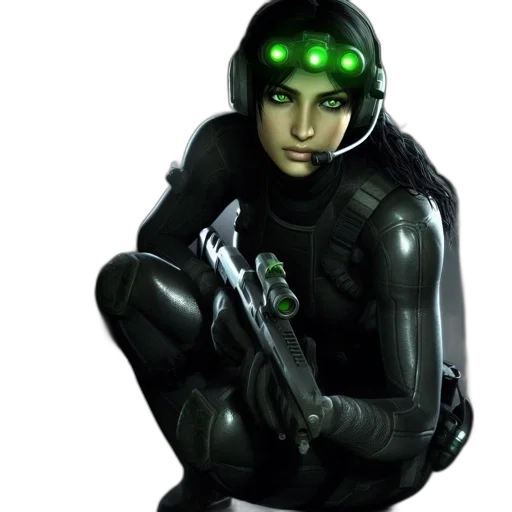 robot, concept art, 3d render, cyberpunk, comic book art, green, darkened, environment transparent PNG cut-out