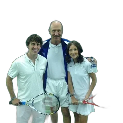 staff, man, two, kids, pose, picture, tennis, court transparent PNG cut-out
