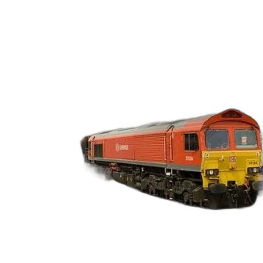 3d render, photorealistic, red, train, number, 14756, passing, through transparent PNG cut-out