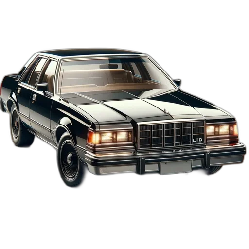 car, photorealistic, 3d render, old, sedan, late, 1980s, early transparent PNG cut-out