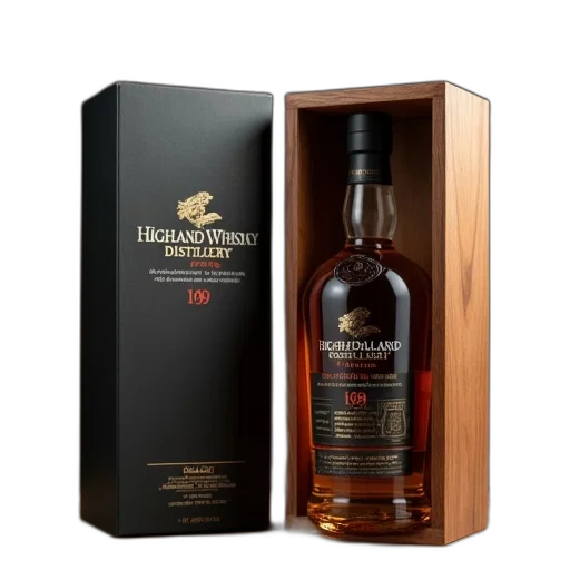 box, highland, whisky, distillery, logo transparent PNG cut-out
