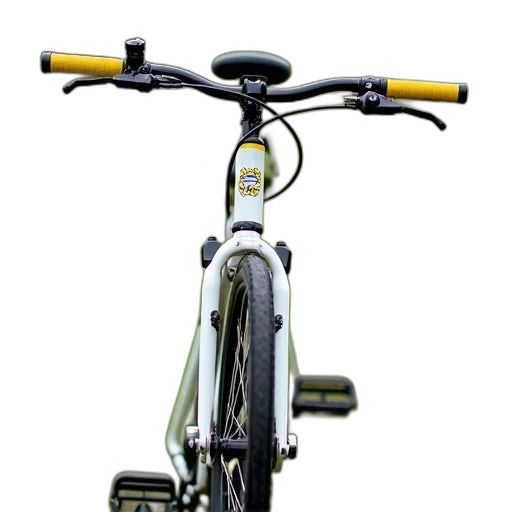 3d render, photorealistic, close-up, bicycle, focus, front, wheel, handlebars transparent PNG cut-out