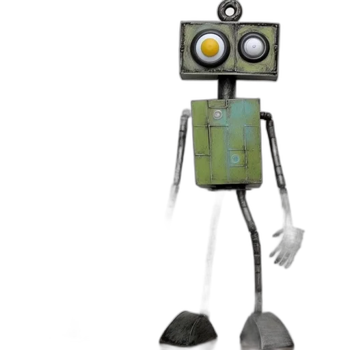 robot, staff, animal, creature, 3d render, concept art, cartoon, cyberpunk transparent PNG cut-out
