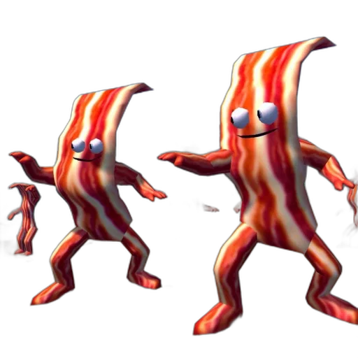 creature, animal, concept art, 3d render, pixel art, animated, bacon, characters transparent PNG cut-out