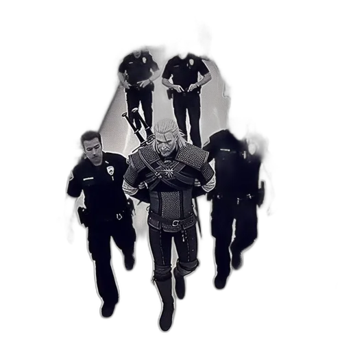 staff, jacket, weapon, mask, concept art, pixel art, comic book art, fantasy art transparent PNG cut-out
