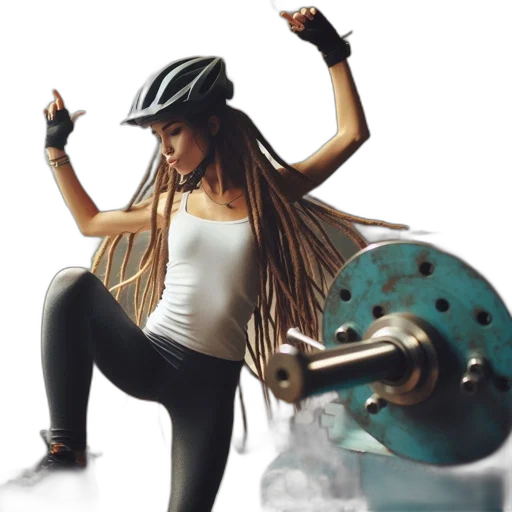 hat, weapon, concept art, 3d render, photorealistic, fantasy art, agile, woman transparent PNG cut-out