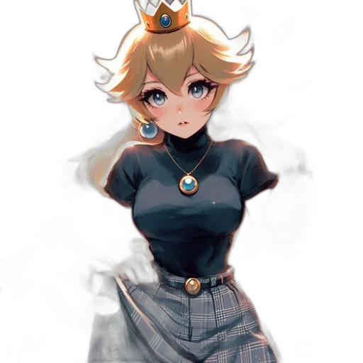 crown, dress, staff, hat, watercolor, concept art, anime, pixel art transparent PNG cut-out
