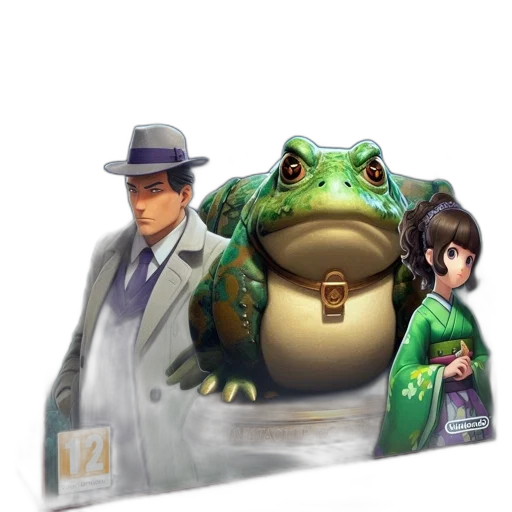 hat, dragon, concept art, 3d render, green, toad, statue, golden transparent PNG cut-out