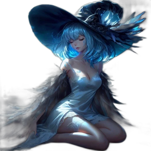 dress, dragon, creature, hat, fantasy art, concept art, photorealistic, anime transparent PNG cut-out