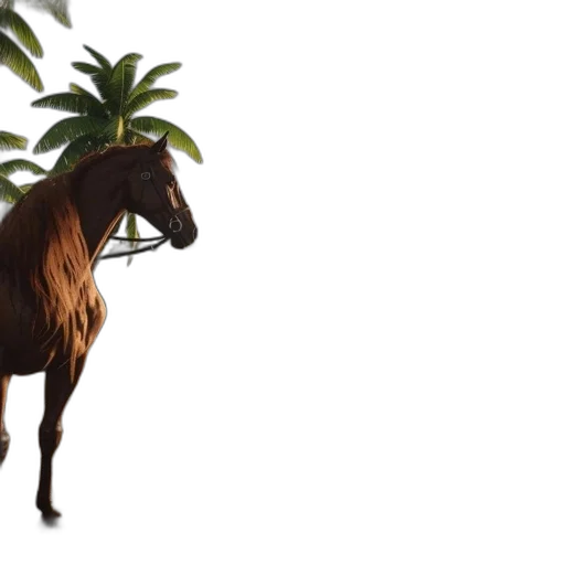 animal, creature, hair, 3d render, photorealistic, concept art, horse, stands transparent PNG cut-out