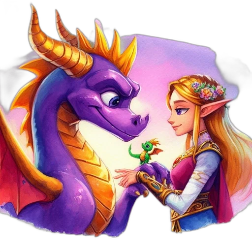 dragon, fantasy art, concept art, pixel art, watercolor, fire, elaborate, fantasy transparent PNG cut-out