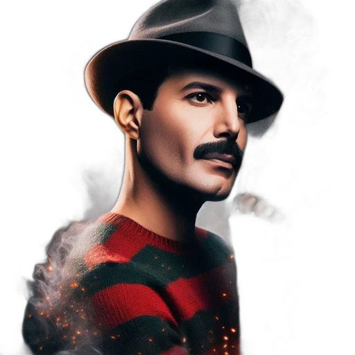 face, hat, comic book art, fantasy art, concept art, pixel art, individual, striped transparent PNG cut-out