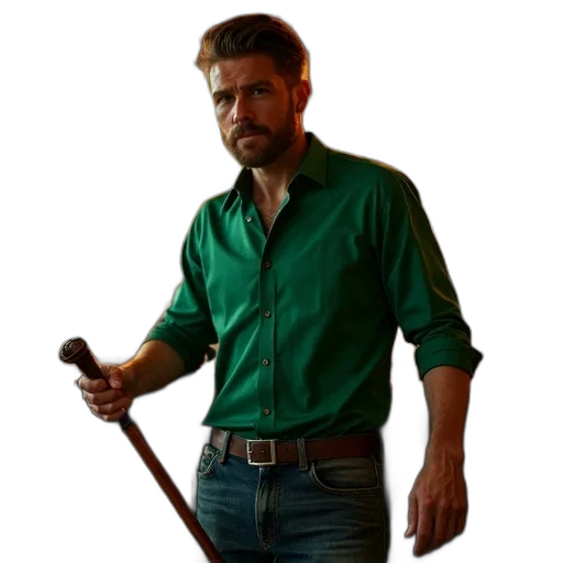 staff, sword, weapon, jacket, concept art, fantasy art, photorealistic, 3d render transparent PNG cut-out
