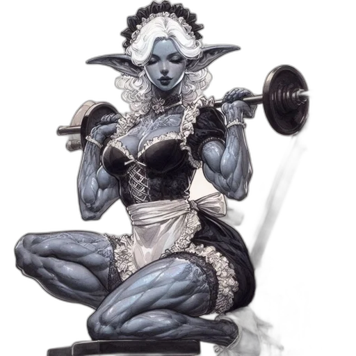 staff, fantasy art, concept art, comic book art, watercolor, unusual, elfin, woman transparent PNG cut-out