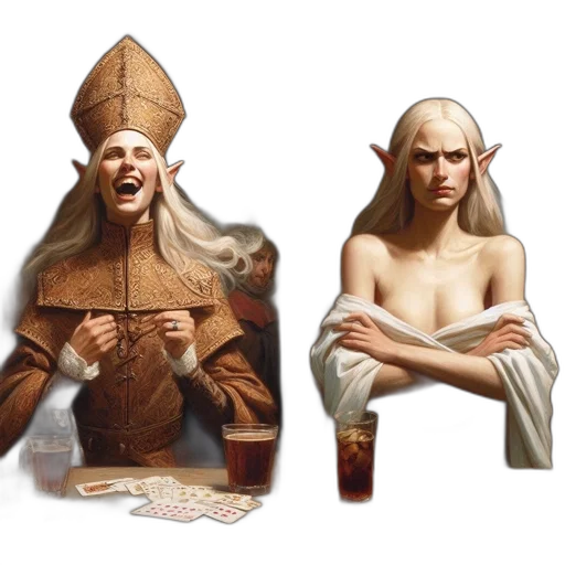 concept art, fantasy art, pixel art, 3d render, two, panels, display, contrasting transparent PNG cut-out