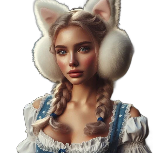 face, hat, dress, animal, fantasy art, oil painting, photorealistic, concept art transparent PNG cut-out