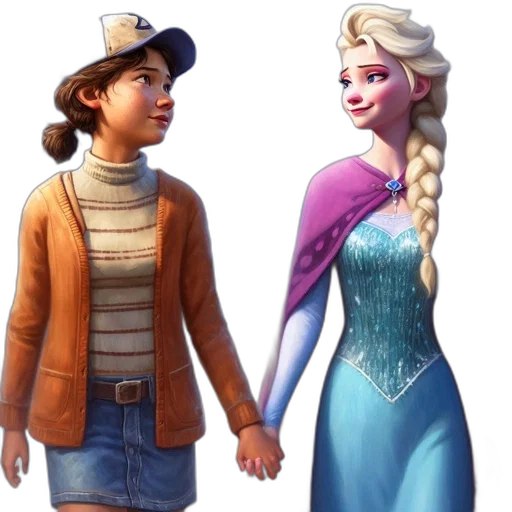 concept art, 3d render, fantasy art, pixel art, snow, pastel, two, animated transparent PNG cut-out