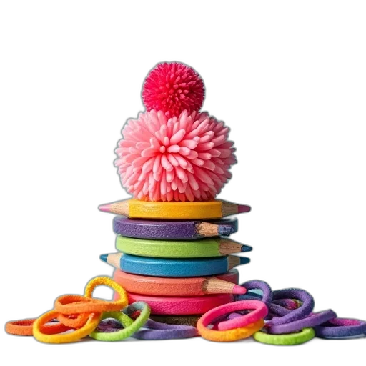 hat, jewelry, crown, staff, 3d render, colorful, neon, pastel transparent PNG cut-out