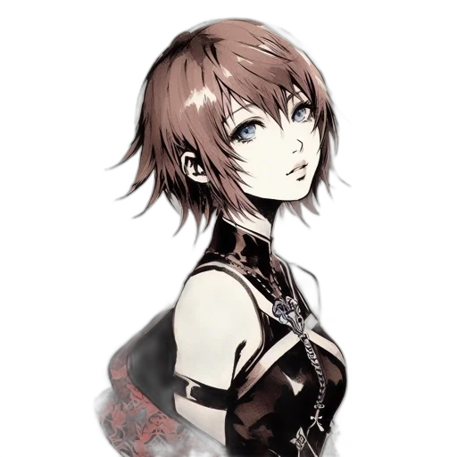 staff, face, dress, weapon, concept art, pixel art, fantasy art, anime transparent PNG cut-out