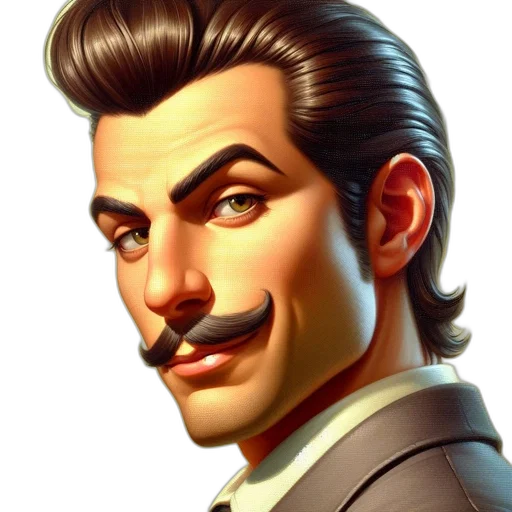 face, staff, mask, photorealistic, cartoon, concept art, comic book art, close-up transparent PNG cut-out