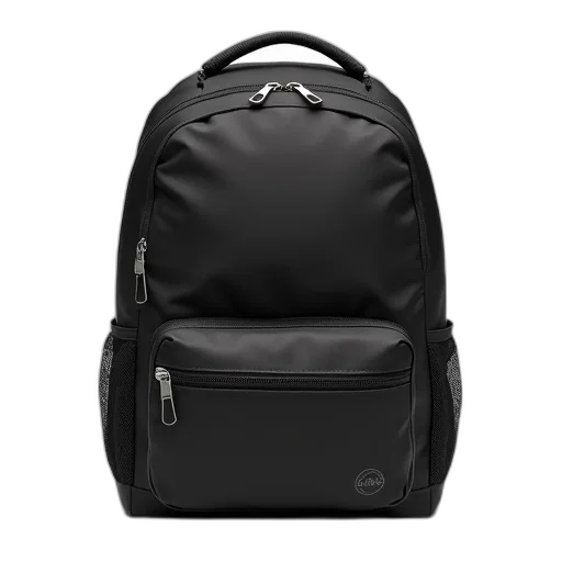 jacket, 3d render, black, backpack, front, zipper, pocket, side transparent PNG cut-out