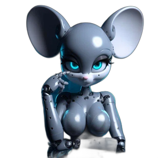 robot, creature, animal, jewelry, 3d render, concept art, cyberpunk, cartoon transparent PNG cut-out