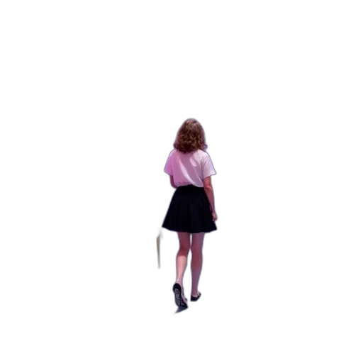 dress, umbrella, jacket, staff, vaporwave, 3d render, pixel art, concept art transparent PNG cut-out