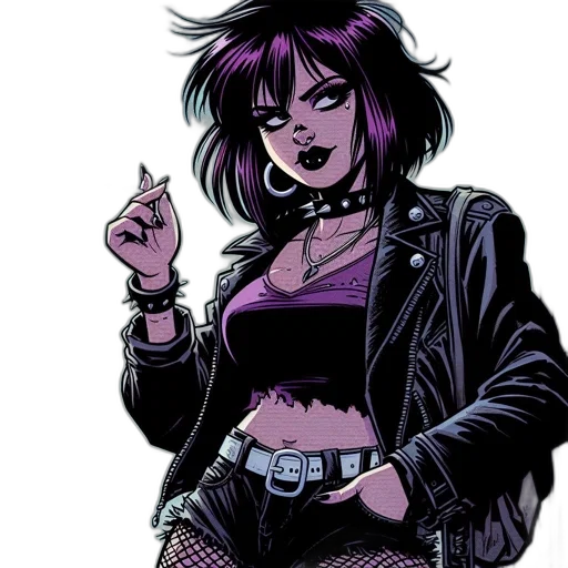 jacket, comic book art, cyberpunk, concept art, cartoon, neon lights, dark, neon transparent PNG cut-out