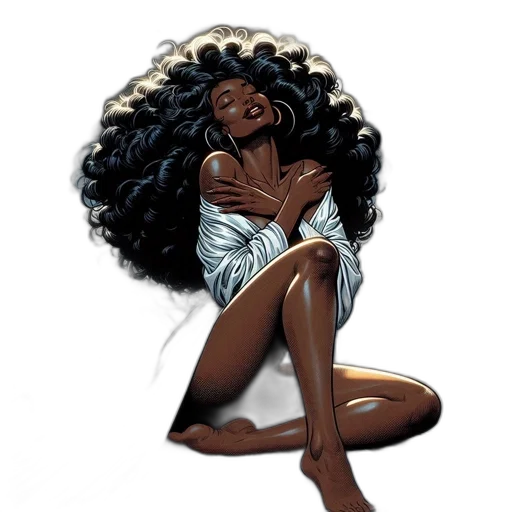 hair, dress, comic book art, concept art, cartoon, fantasy art, earth tones, woman transparent PNG cut-out