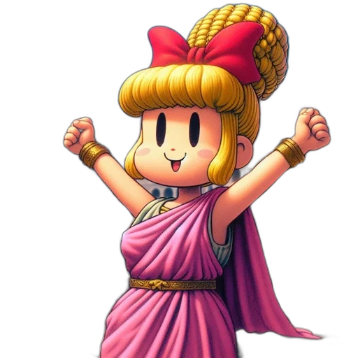 dress, crown, hat, staff, pixel art, concept art, 3d render, vaporwave transparent PNG cut-out