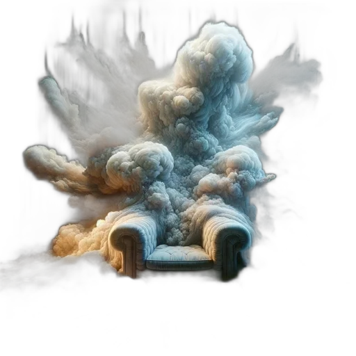 dragon, furniture, concept art, fantasy art, photorealistic, 3d render, fog, fire transparent PNG cut-out
