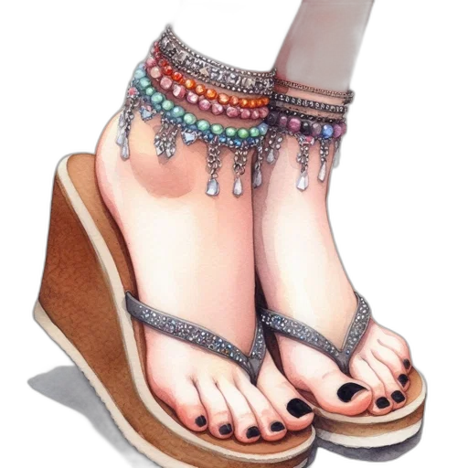 shoes, jewelry, photorealistic, 3d render, watercolor, closeup, ornate, footwear transparent PNG cut-out