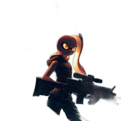 weapon, robot, staff, mask, concept art, 3d render, cyberpunk, pixel art transparent PNG cut-out