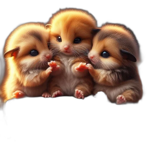 animal, photorealistic, oil painting, 3d render, concept art, three, cute, animals transparent PNG cut-out