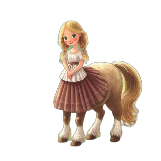 dress, hair, animal, staff, 3d render, concept art, fantasy art, pixel art transparent PNG cut-out
