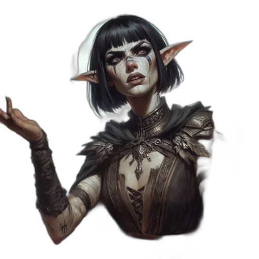 staff, face, creature, fantasy art, concept art, comic book art, photorealistic, dark transparent PNG cut-out