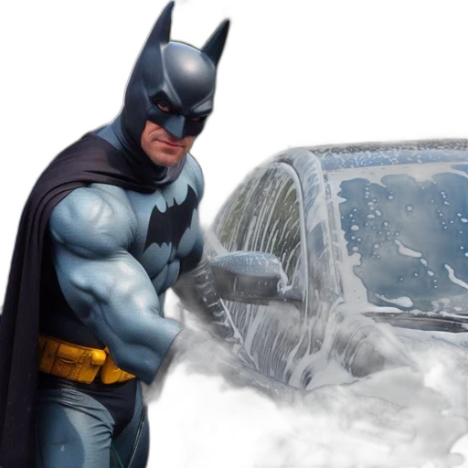 car, concept art, comic book art, photorealistic, snow, batman, his, iconic transparent PNG cut-out