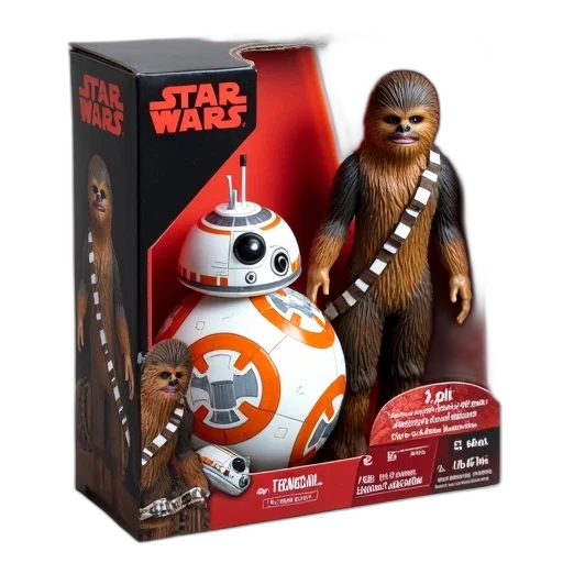 box, star, wars, chewbacca, bb-8, set, featuring, red transparent PNG cut-out