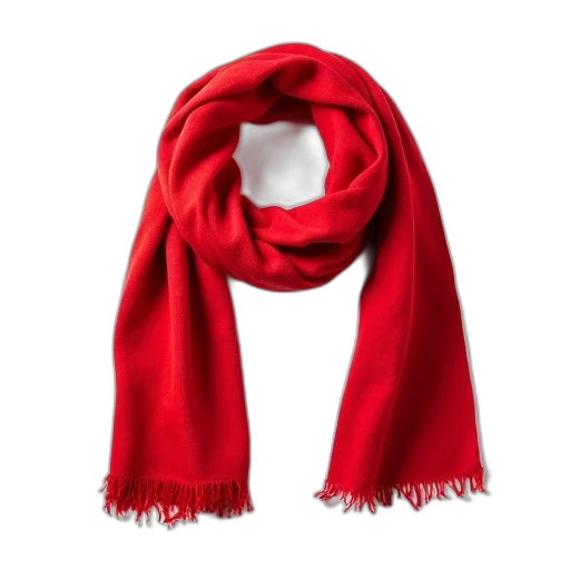 red, scarf, neatly, folded, white, background transparent PNG cut-out