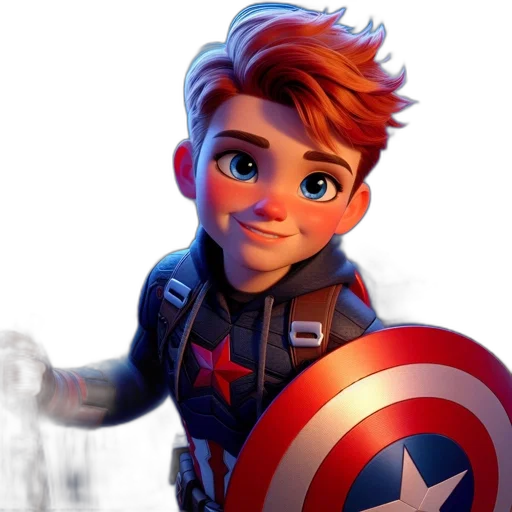 comic book art, concept art, 3d render, cartoon, young, animated, character, red transparent PNG cut-out