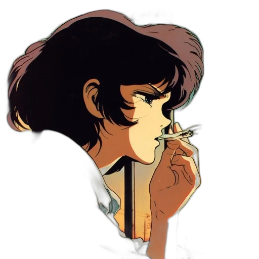 face, jacket, comic book art, anime, concept art, cartoon, fire, fog transparent PNG cut-out