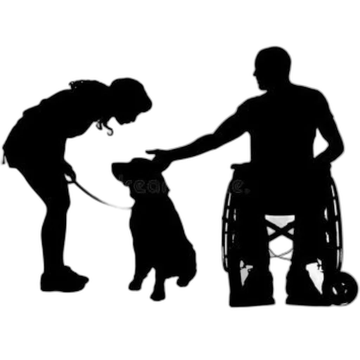 staff, concept art, silhouette, woman, dog, leash, approaching, person transparent PNG cut-out
