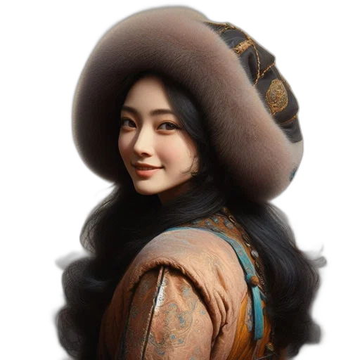 hat, crown, face, hair, photorealistic, oil painting, fantasy art, concept art transparent PNG cut-out
