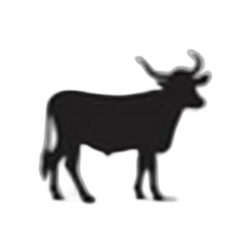 animal, pixel art, concept art, monochrome, cow, silhouette, white, background transparent PNG cut-out