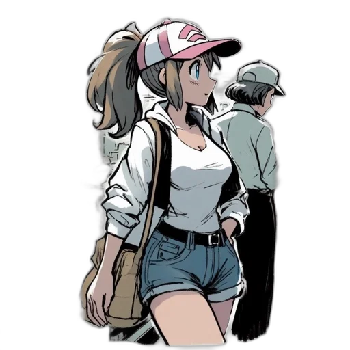 hat, jacket, staff, weapon, comic book art, concept art, anime, cartoon transparent PNG cut-out