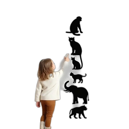 animal, staff, concept art, 3d render, forest, monochrome, young, girl transparent PNG cut-out