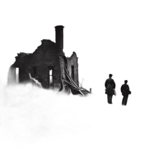 weapon, concept art, pixel art, fantasy art, comic book art, fog, fire, city street transparent PNG cut-out