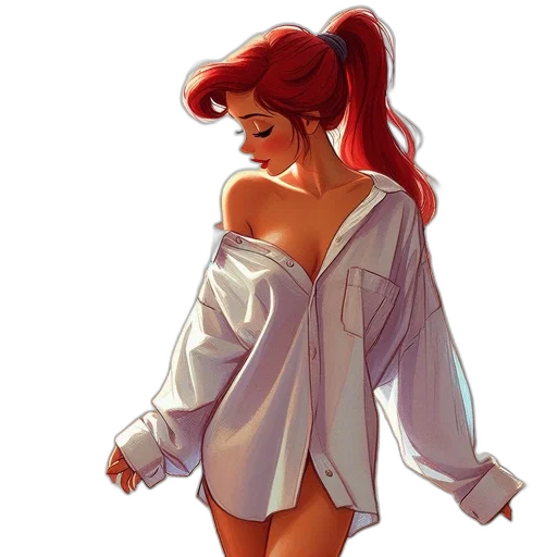 dress, jacket, concept art, oil painting, cartoon, comic book art, underwater, red transparent PNG cut-out