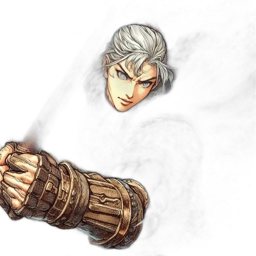 weapon, sword, staff, face, concept art, fantasy art, watercolor, comic book art transparent PNG cut-out