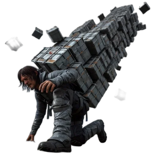 robot, weapon, jacket, furniture, concept art, cyberpunk, 3d render, pixel art transparent PNG cut-out